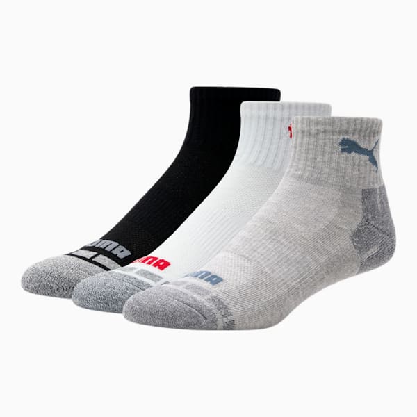 Quarter Crew Cat Socks [3 Pack], GREY / BLUE, extralarge